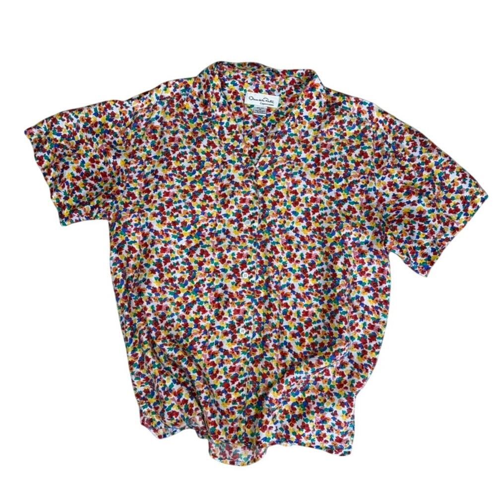 Oscar de la Renta Expressions 80s / 90s Silk Multicolor Print Pajama Set Medium - Picture 7 of 10